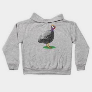 Guinea fowl hen grey purple Kids Hoodie